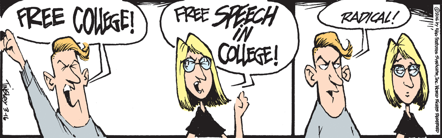 Happy OCR: FREE SPEECH IN colfEGE! FREE COUEGE! RADICAL! es SNicateInc. WORLD RIGHS PESERIED TINELEY 346 FREE SPEECH IN colfEGE! FREE COUEGE! RADICAL! es SNicateInc. WORLD RIGHS PESERIED TINELEY 346