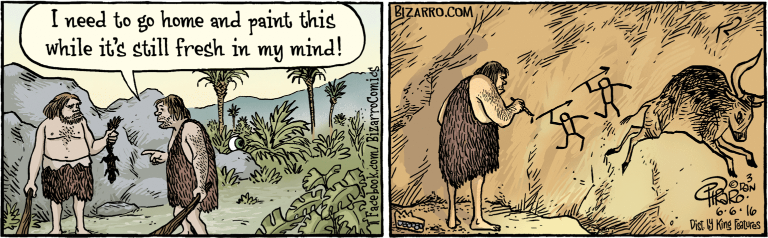 Fiction OCR: I need to go home and paint this while it's still fresh in my mind! BIZARRO.COM 6.6. 16 Dist Y King Features Facebook.com/ BizarroComics I need to go home and paint this while it's still fresh in my mind! BIZARRO.COM 6.6. 16 Dist Y King Features Facebook.com/ BizarroComics