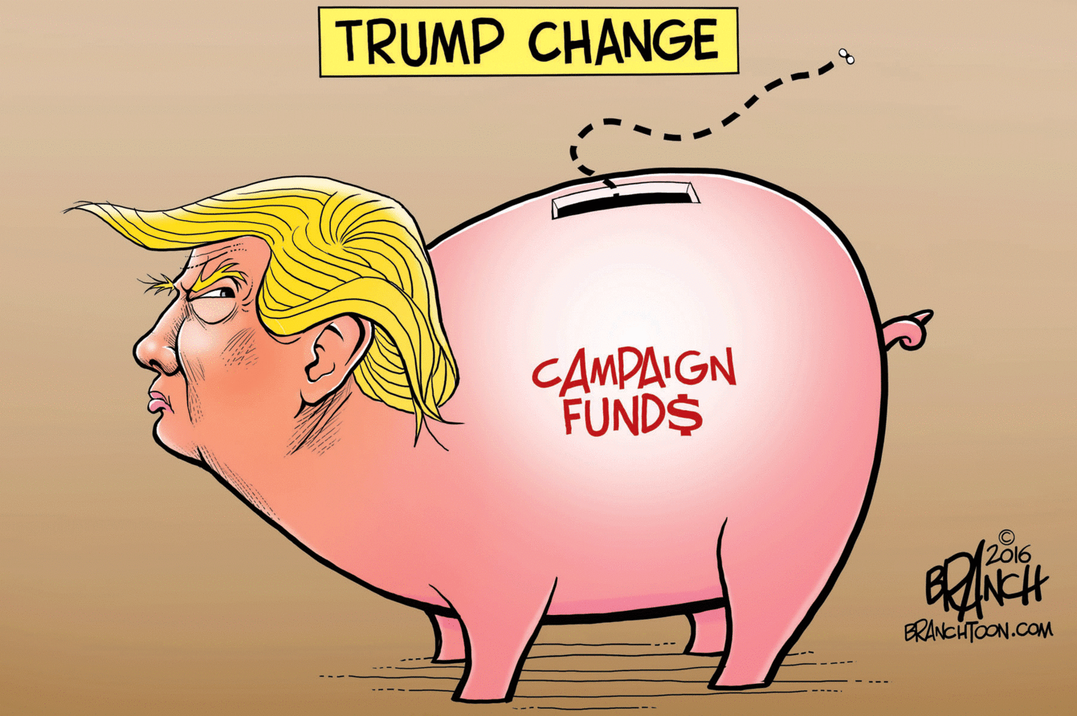 Happy OCR: TRUMP CHANGE CAMPAIGN FUNDS (2016 ERANCHTOON.COM TRUMP CHANGE CAMPAIGN FUNDS (2016 ERANCHTOON.COM