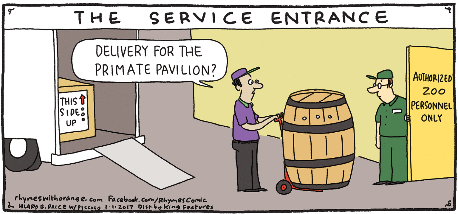 Job OCR: THE SERVICE ENTRANCE DELIVERY FOR THE PRIMATE PAVILION? AUTHORIZED ESH iet Rhymes 20 PERSONNEL ONLY with Orange THIS T SIDE: UP HIL ARY B. PRIce rhymeswithorange. com Facebook. Cam/Rhymes Conic 2. HILARY 8. PRICE WPICCOLO !Ze17 Disty king Featvres THE SERVICE ENTRANCE DELIVERY FOR THE PRIMATE PAVILION? AUTHORIZED ESH iet Rhymes 20 PERSONNEL ONLY with Orange THIS T SIDE: UP HIL ARY B. PRIce rhymeswithorange. com Facebook. Cam/Rhymes Conic 2. HILARY 8. PRICE WPICCOLO !Ze17 Disty king Featvres