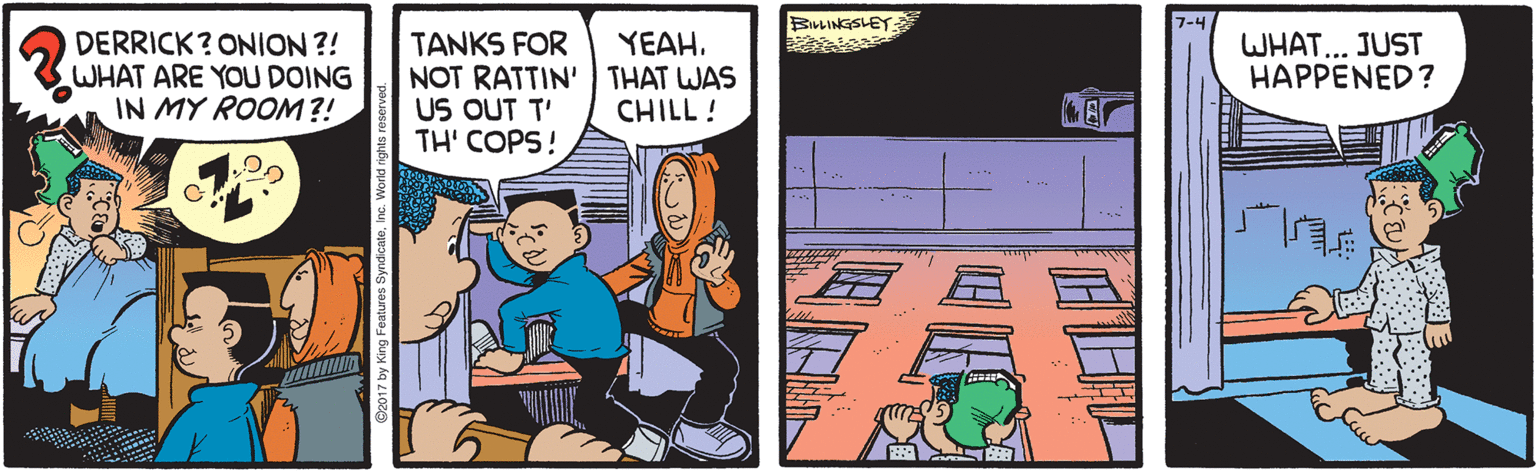 Comics OCR: BILINGSLET 7-4 DERRICK? ONION ?! WHAT ARE YOU DOING IN MY ROOM?! TANKS FOR NOT RATTIN' THAT WAS US OUT T' TH' COPS! WHAT... JUST HAPPENED? YEAH. CHILL! BILINGSLET 7-4 DERRICK? ONION ?! WHAT ARE YOU DOING IN MY ROOM?! TANKS FOR NOT RATTIN' THAT WAS US OUT T' TH' COPS! WHAT... JUST HAPPENED? YEAH. CHILL!