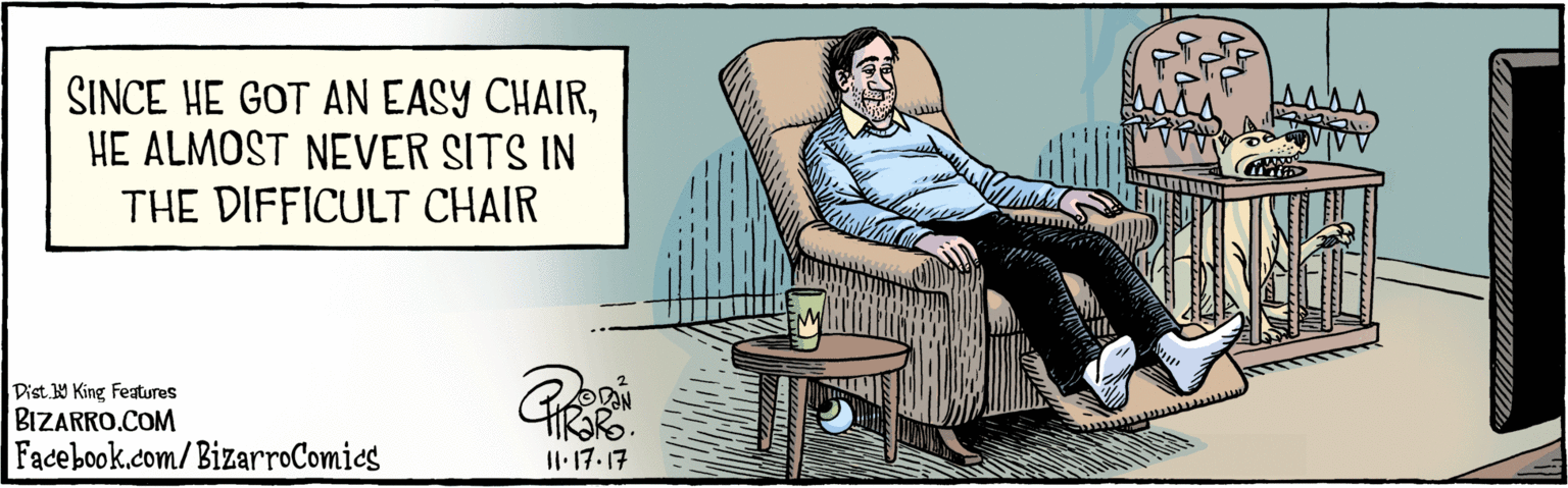 Claw hammer OCR: BIZARRO.COM Facebook.com/BizarroComies Dist. 9 King features ONN 1117.17 SINCE HE GOT AN EASY CHAIRHE ALMOST NEVER SITS IN THE DIFFICULT CHAIR MUNIN BIZARRO.COM Facebook.com/BizarroComies Dist. 9 King features ONN 1117.17 SINCE HE GOT AN EASY CHAIRHE ALMOST NEVER SITS IN THE DIFFICULT CHAIR MUNIN