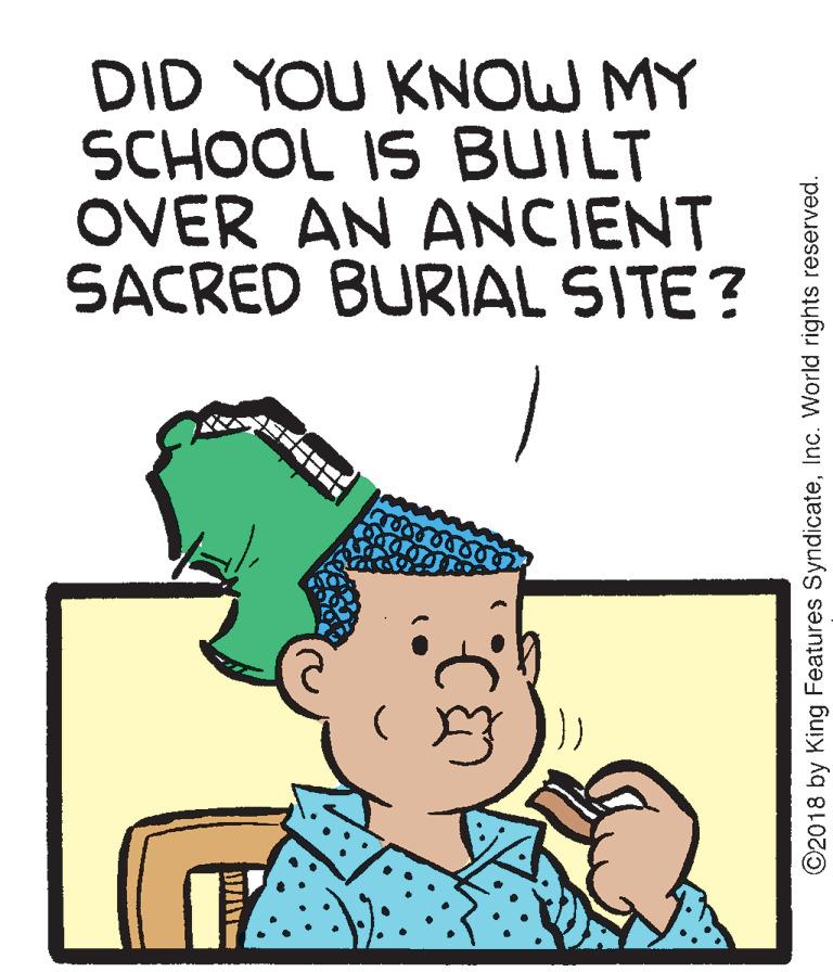 Art OCR: DID YOU KNOW MY SCHOOL IS BUILT OVER AN ANCIENT SACRED BURIAL SITE? ©2018 by King Features SyndicateInc. World rights reserved. DID YOU KNOW MY SCHOOL IS BUILT OVER AN ANCIENT SACRED BURIAL SITE? ©2018 by King Features SyndicateInc. World rights reserved.