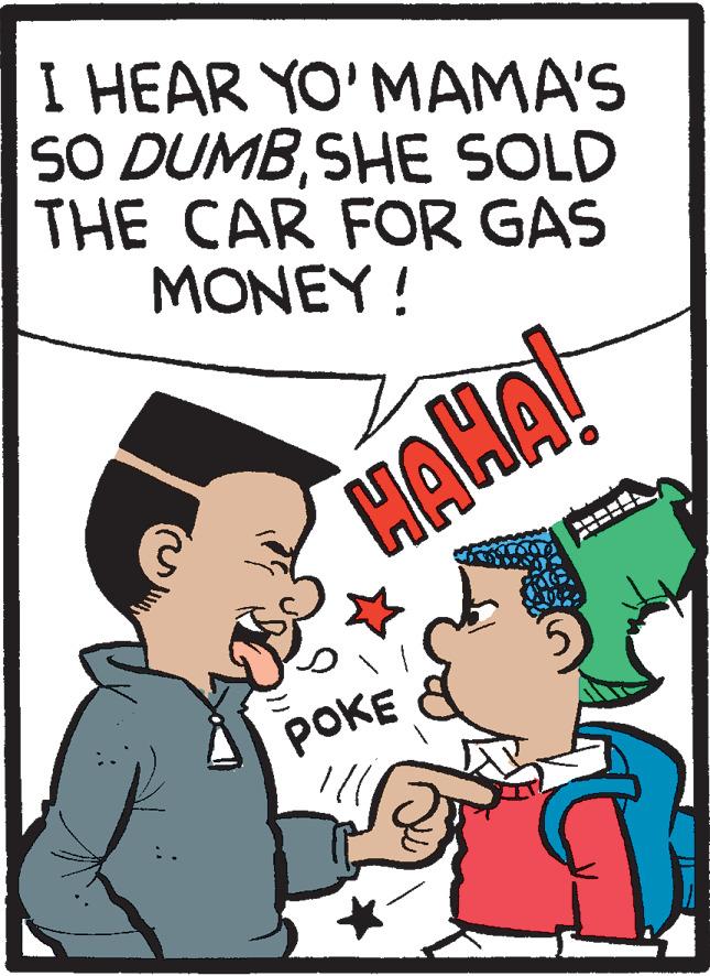 Conversation OCR: I HEAR YO'MAMA'S SO DUMBSHE SOLD THE CAR FOR GAS MONEY! HAHA! POKE I HEAR YO'MAMA'S SO DUMBSHE SOLD THE CAR FOR GAS MONEY! HAHA! POKE