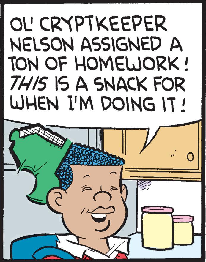 Line OCR: OL' CRYPTKEEPER NELSON ASSIGNED A TON OF HOMEWORK! THIS IS A SNACK FOR WHEN I'M DOING IT! OL' CRYPTKEEPER NELSON ASSIGNED A TON OF HOMEWORK! THIS IS A SNACK FOR WHEN I'M DOING IT!