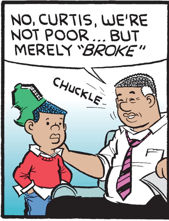 Illustration OCR: NOWE'RE NOT POOR... BUT MERELY "BROKE" CHUCKLE- NOWE'RE NOT POOR... BUT MERELY "BROKE" CHUCKLE-