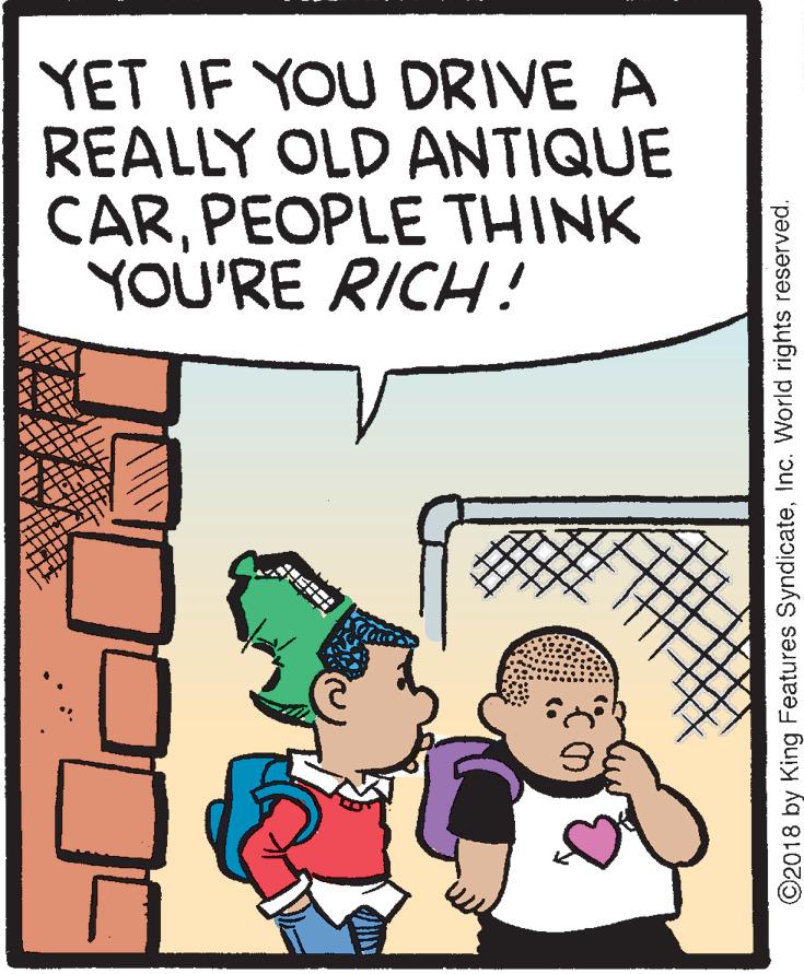Font OCR: YET IF YOU DRIVE A REALLY OLD ANTIQUE CARPEOPLE THINK YOU'RE RICH! ©2018 by King Features SyndicateInc. World rights reserved. YET IF YOU DRIVE A REALLY OLD ANTIQUE CARPEOPLE THINK YOU'RE RICH! ©2018 by King Features SyndicateInc. World rights reserved.