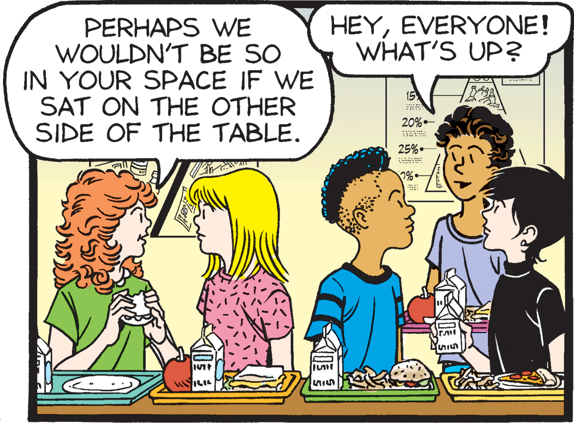 Mammal OCR: HEYEVERYONE! WHAT'S UP? PERHAPS WE WOULDN'T BE SO IN YOUR SPACE IF WE SAT ON THE OTHER SIDE OF THE TABLE. 15 20%- 25% 2% ILIL HEYEVERYONE! WHAT'S UP? PERHAPS WE WOULDN'T BE SO IN YOUR SPACE IF WE SAT ON THE OTHER SIDE OF THE TABLE. 15 20%- 25% 2% ILIL