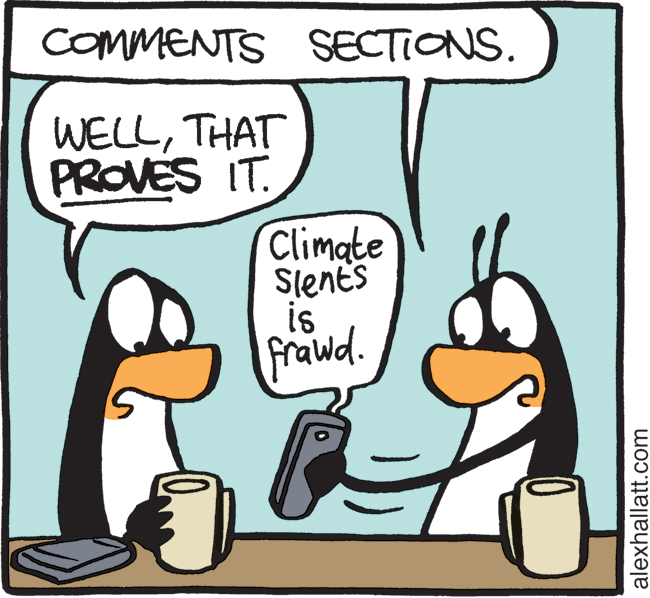 Clip art OCR: COMMENTS SECTIONS. WELLTHAT PROVES IT. Climate Slents is frawd. alexhallatt.com COMMENTS SECTIONS. WELLTHAT PROVES IT. Climate Slents is frawd. alexhallatt.com