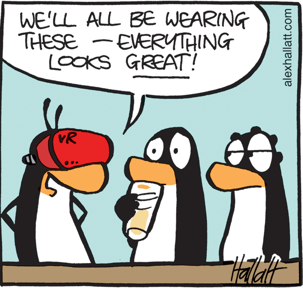 Drawing OCR: WE'LL ALL BE WEARING THESE - EVERYTHING LOOKS GREAT! VR alexhallatt.com WE'LL ALL BE WEARING THESE - EVERYTHING LOOKS GREAT! VR alexhallatt.com