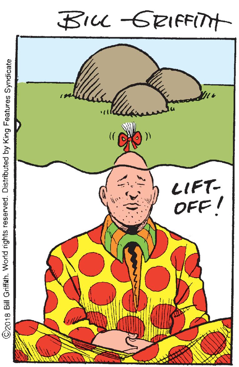 Clip art OCR: Bick GRIFFiTt LIFT- OFF! C2018 Bill Griffith. World rights reserved. Distributed by King Features Syndicate Bick GRIFFiTt LIFT- OFF! C2018 Bill Griffith. World rights reserved. Distributed by King Features Syndicate