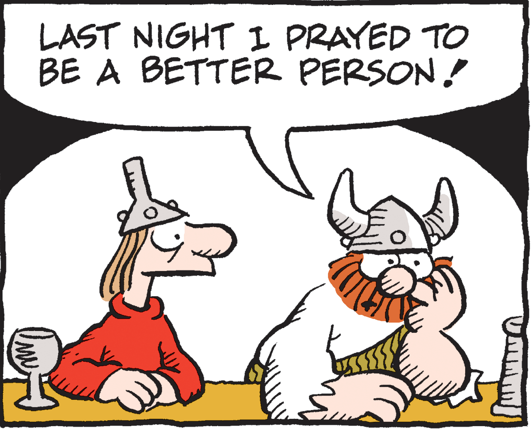 Line art OCR: LAST NIGHT I PRAYED TO BE A BETTER PERSON ! LAST NIGHT I PRAYED TO BE A BETTER PERSON !