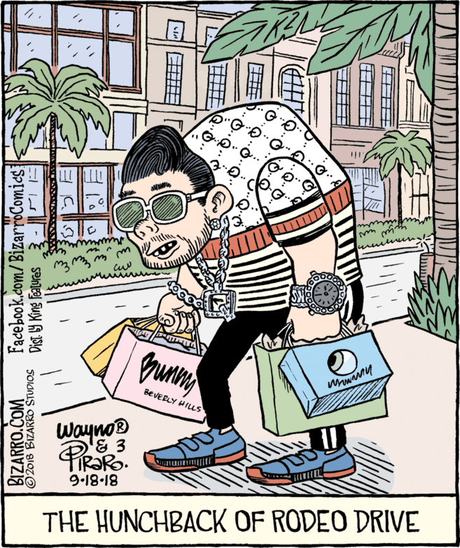 Palm tree OCR: BEVERLY HIUS Wayno® 9.18-18 THE HUNCHBACK OF RODEO DRIVE BIZARRO.COM © 2018 BIZARRO STUDIOS DicT. 14 King Features 3 - E Facebook.com/BizarroComics ? ? BEVERLY HIUS Wayno® 9.18-18 THE HUNCHBACK OF RODEO DRIVE BIZARRO.COM © 2018 BIZARRO STUDIOS DicT. 14 King Features 3 - E Facebook.com/BizarroComics ? ?