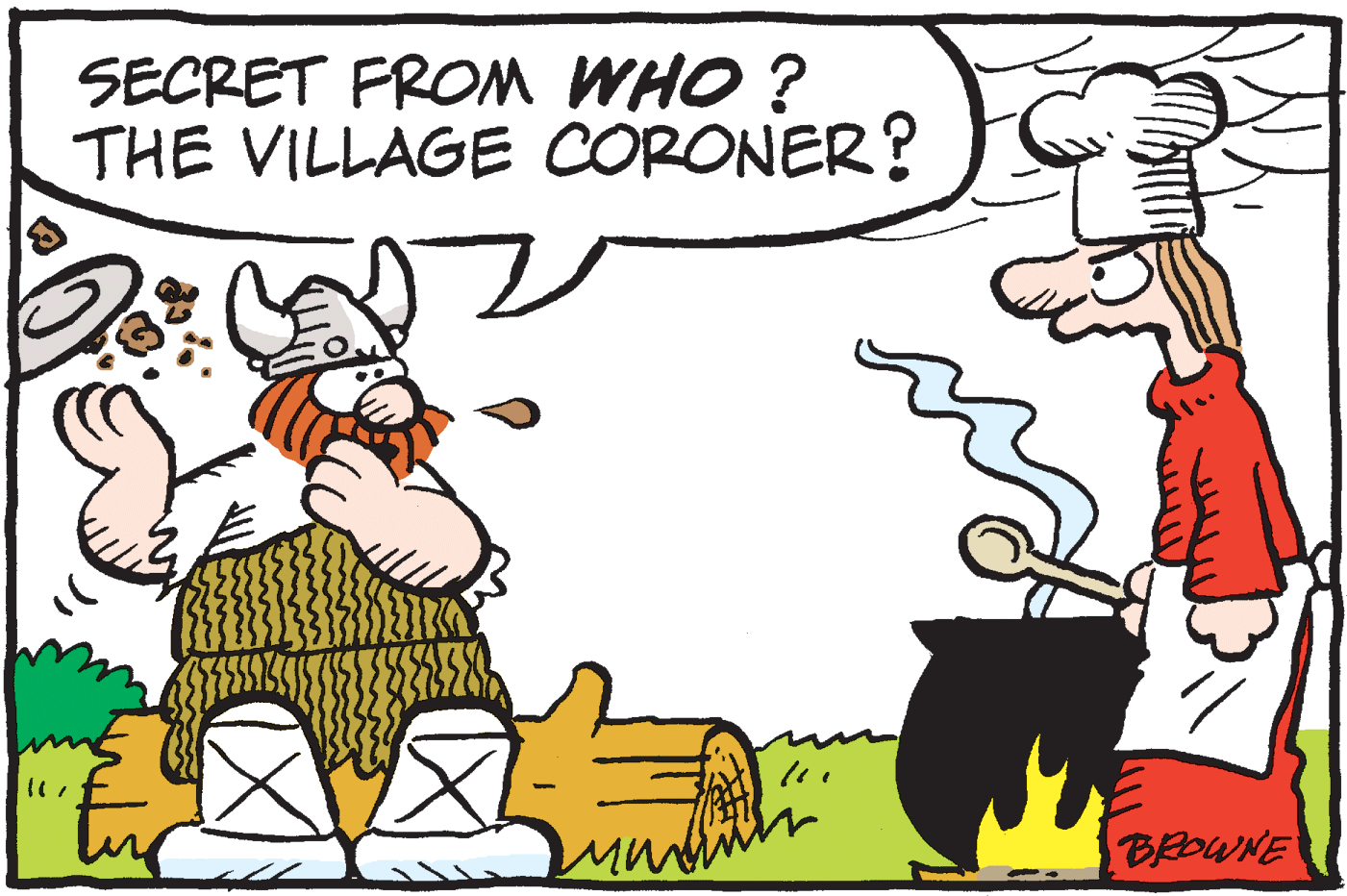 Artwork OCR: SECRET FROM WHO ? THE VILLAGE CORONER? SECRET FROM WHO ? THE VILLAGE CORONER?