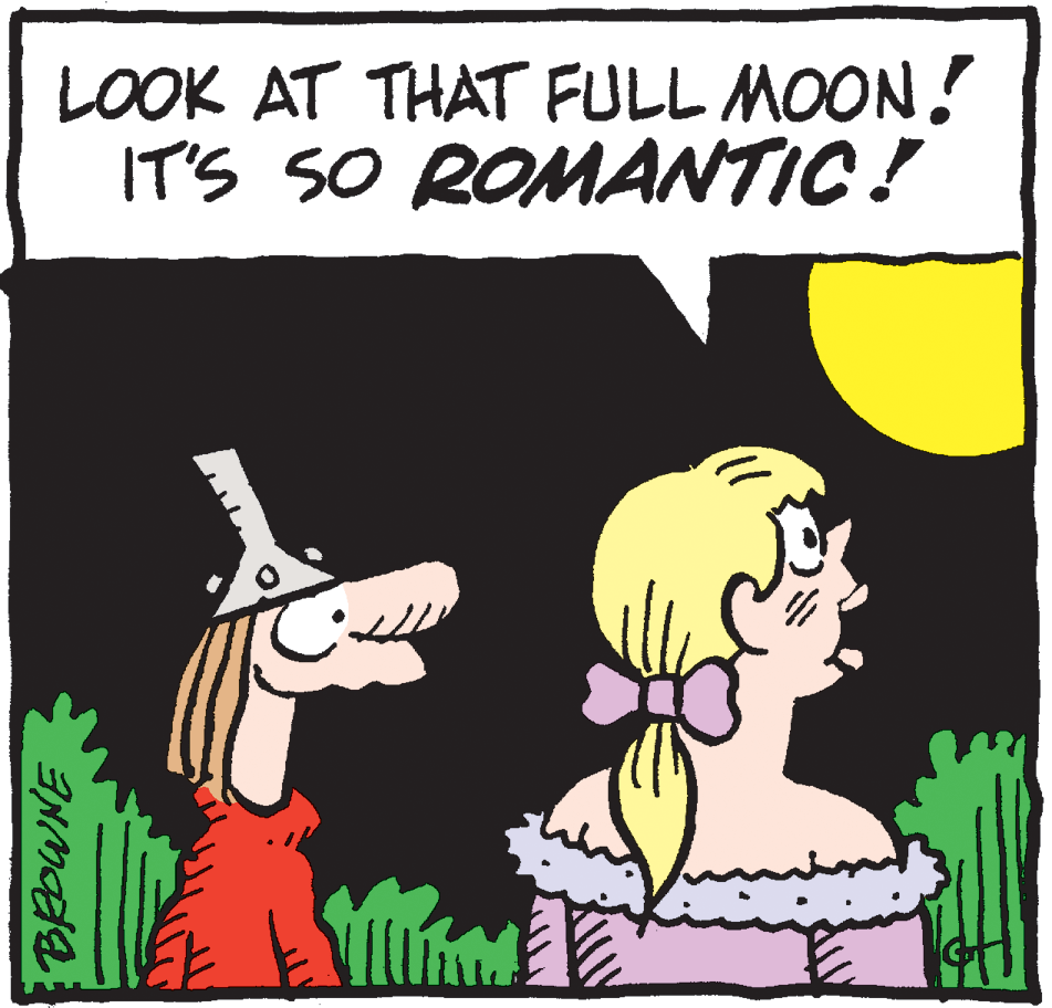 Line OCR: LOOK AT THAT FULL MOON! IT'S SO ROMANTIC! LOOK AT THAT FULL MOON! IT'S SO ROMANTIC!