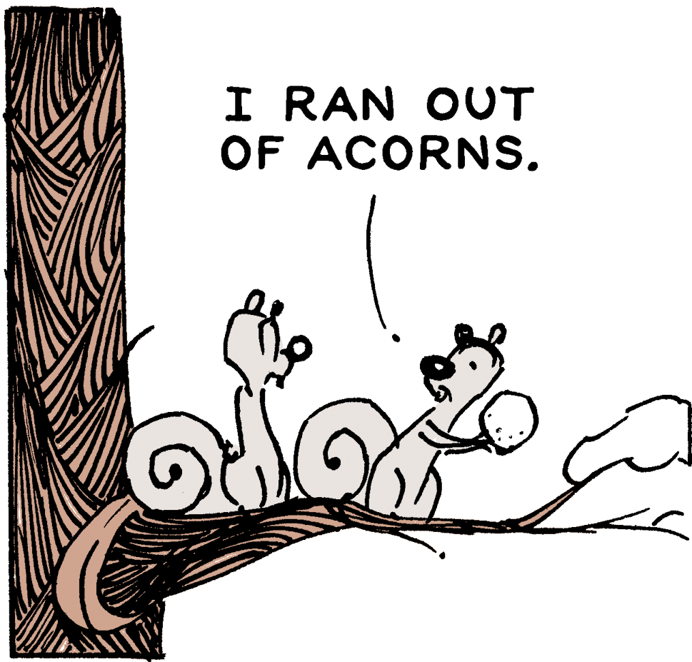 Twig OCR: I RAN OUT OF ACORNS. I RAN OUT OF ACORNS.