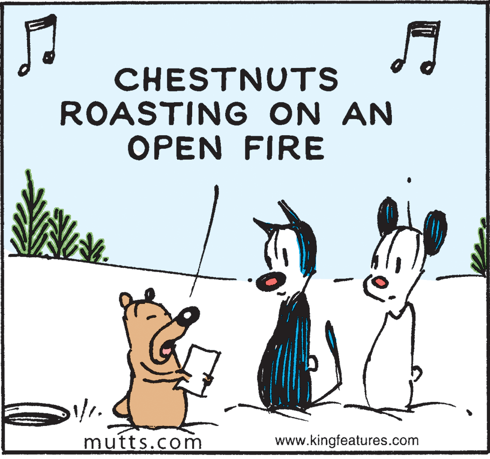 Sharing OCR: CHESTNUTS ROASTING ON AN OPEN FIRE mutts.com www.kingfeatures.com CHESTNUTS ROASTING ON AN OPEN FIRE mutts.com www.kingfeatures.com