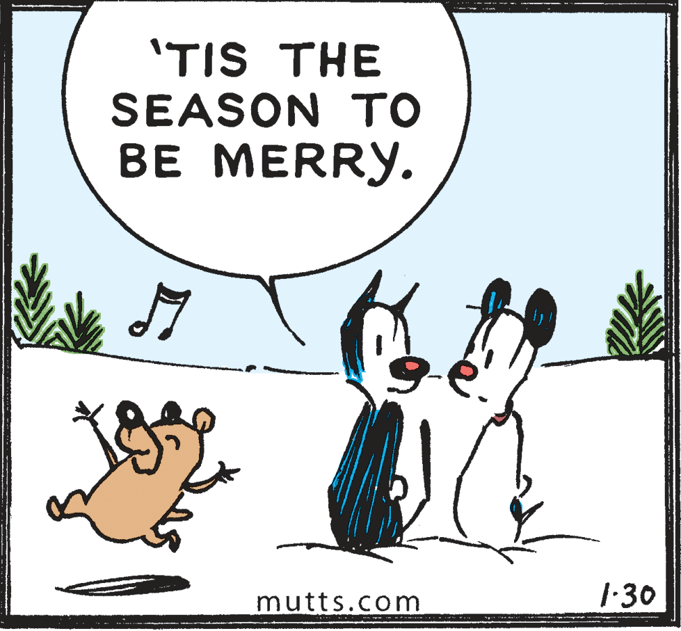 Line OCR: 'TIS THE SEASON TO BE MERRY. mutts.com 1-30 'TIS THE SEASON TO BE MERRY. mutts.com 1-30