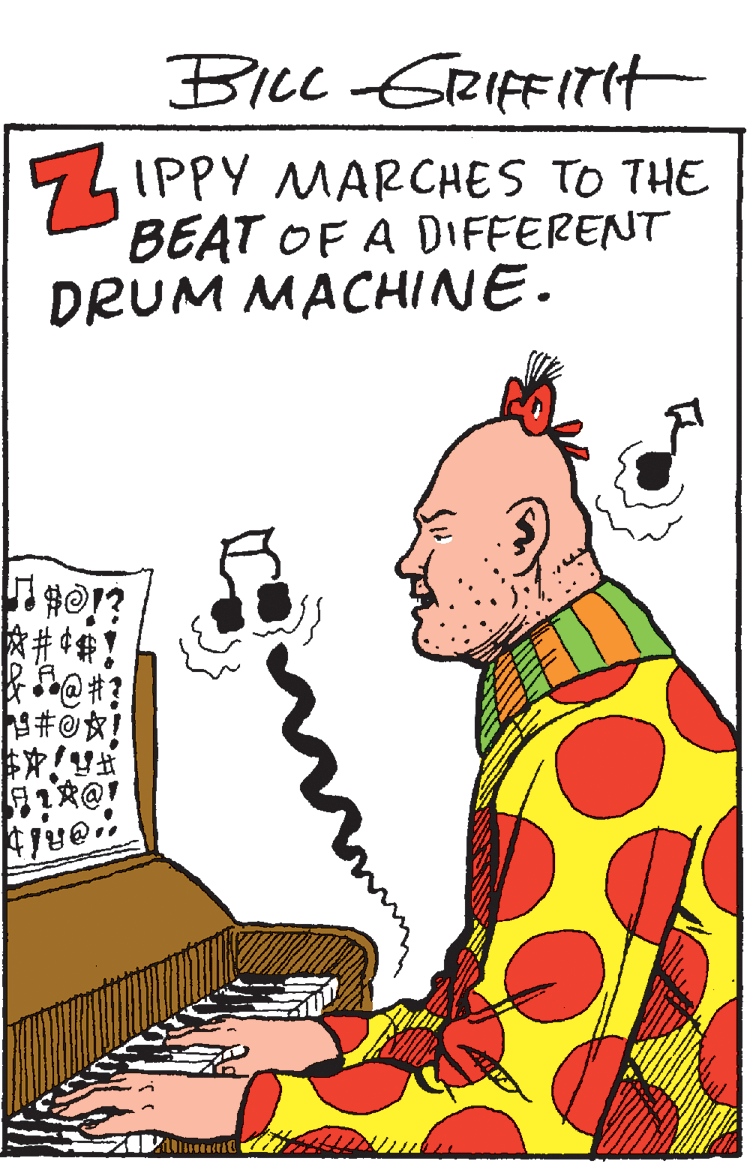 Pleased OCR: BIcL GRIFFITIt 54IPPY MARCHES TO THE BEAT OF A DIFFERENT DRUM MACHINE. ??: xit BIcL GRIFFITIt 54IPPY MARCHES TO THE BEAT OF A DIFFERENT DRUM MACHINE. ? ? : xit