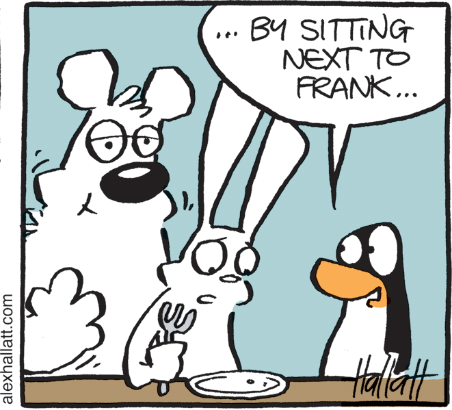 Graphics OCR: ... BY SITTING NEXT TO FRANK.. Halalt alexhallatt.com ... BY SITTING NEXT TO FRANK.. Halalt alexhallatt.com