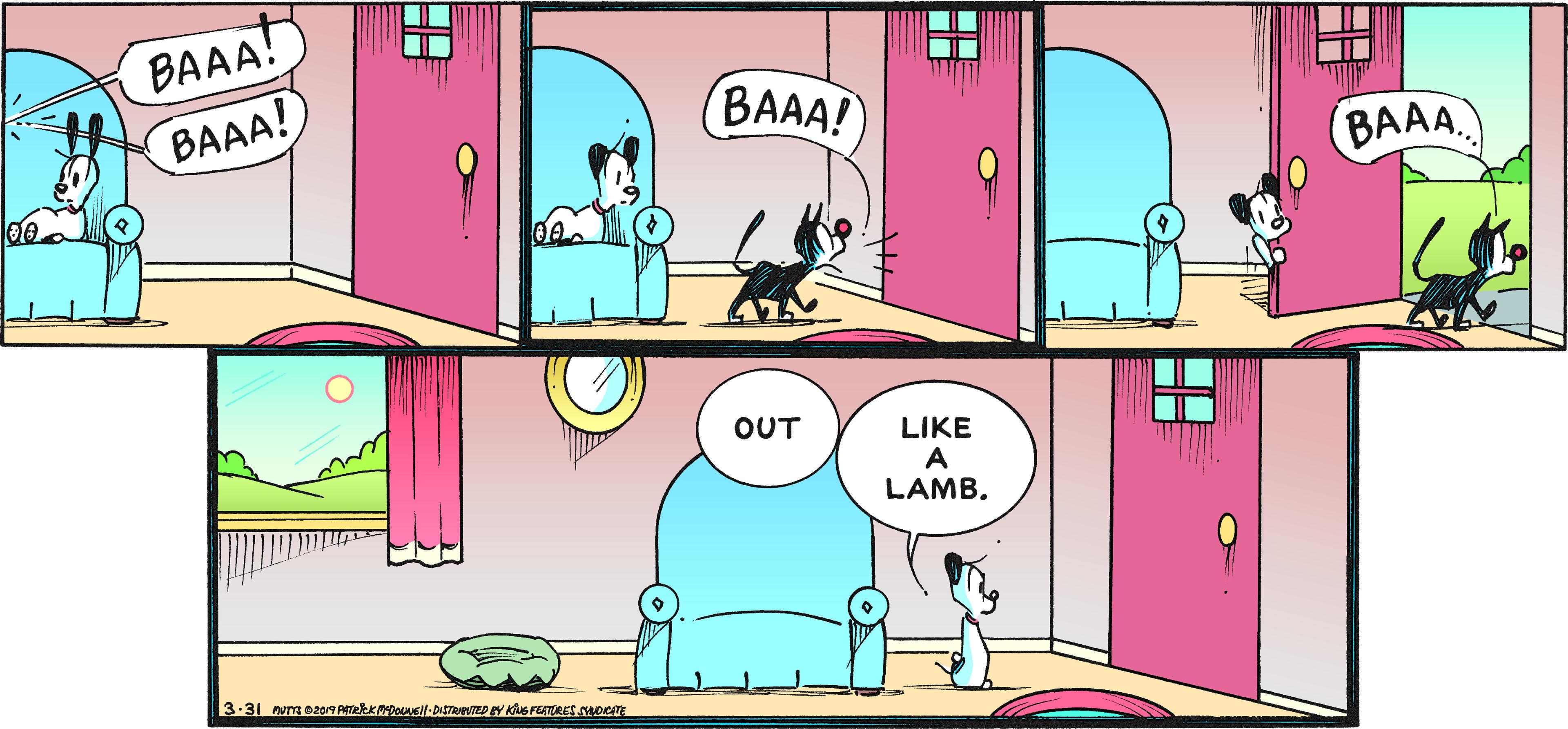 Mammal OCR: BAAA! BAAA! BAAA! BAAA. OUT LIKE A LAMB. 3.31 N02019 AmekK l-DIETRTED Y KGFETORES DCTE BAAA! BAAA! BAAA! BAAA. OUT LIKE A LAMB. 3.31 N02019 AmekK l-DIETRTED Y KGFETORES DCTE