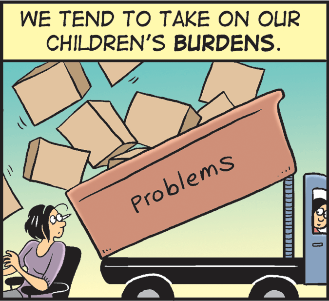 Vehicle door OCR: WE TEND TO TAKE ON OUR CHILDREN'S BURDENS. Problems WE TEND TO TAKE ON OUR CHILDREN'S BURDENS. Problems