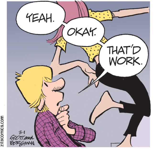 Mammal OCR: YEAH. OKAY. THAT'D WORK. ?? GCOTTAMA EORGMAN zitscomics.com YEAH. OKAY. THAT'D WORK. ? ? GCOTTAMA EORGMAN zitscomics.com