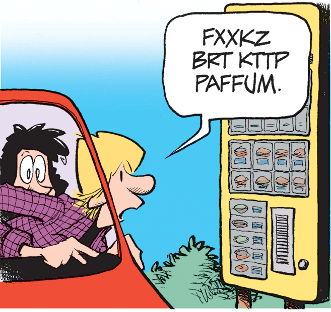 Graphics OCR: FXXKZ BRT KTTP PAFFUM. FXXKZ BRT KTTP PAFFUM.