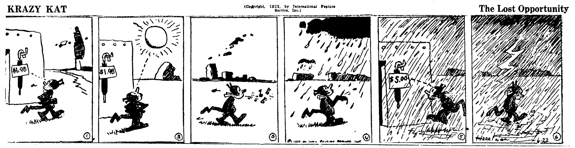 Drawing OCR: KRAZY KAT (Cerigut1022. by Jaternational Tture BerrierInc.) The Lost Opportunity 1.98 KRAZY KAT (Cerigut1022. by Jaternational Tture BerrierInc.) The Lost Opportunity 1.98