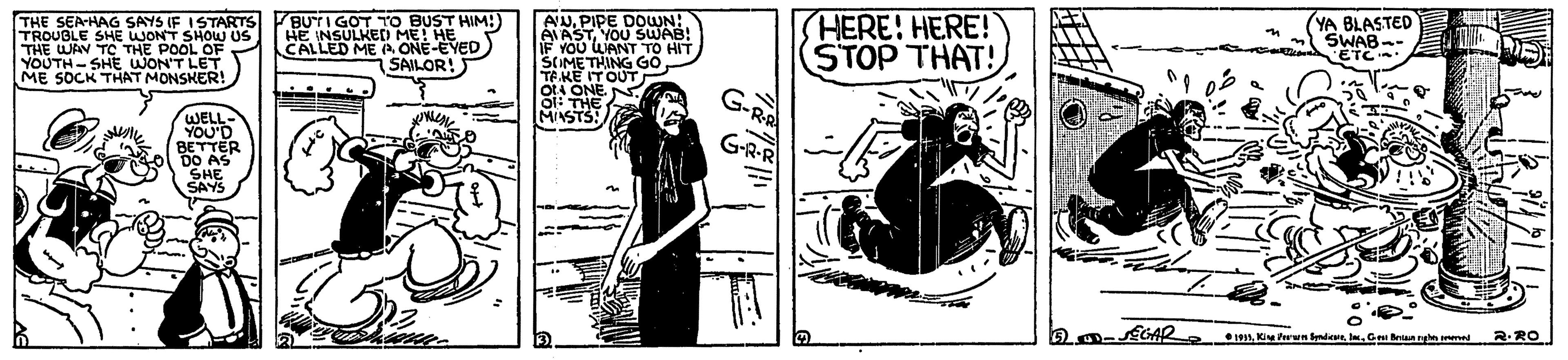 Humour OCR: YA BLASTED SWAB-- ÉTC HERE! HERE! STOP THAT! G-RA THE SEA-HAG SAYS IF 1STARTS TROUBLE SHE WONT SHOWW US THE WAN TC THE POOL OF YOUTH- SHE WON'T LET ME SOCK THAT MONSKER! BUTI GOT TO BUST HIM: HE INSULKED ME! HE CALLED ME A ONE-EYED SAILOR! ANPIPE DOWN: AIASTYOU SWAB! IF YOU WANT TO HIT ETC TE.KE ITOUT OtA ONE. N. Ol! THE MASTS: WELL- YOU'D BETTER DO AS SHE SAYS G-R-R O -GAR 1911I. G ni nmed YA BLASTED SWAB-- ÉTC HERE! HERE! STOP THAT! G-RA THE SEA-HAG SAYS IF 1STARTS TROUBLE SHE WONT SHOWW US THE WAN TC THE POOL OF YOUTH- SHE WON'T LET ME SOCK THAT MONSKER! BUTI GOT TO BUST HIM: HE INSULKED ME! HE CALLED ME A ONE-EYED SAILOR! ANPIPE DOWN: AIASTYOU SWAB! IF YOU WANT TO HIT ETC TE.KE ITOUT OtA ONE. N. Ol! THE MASTS: WELL- YOU'D BETTER DO AS SHE SAYS G-R-R O -GAR 1911Ki Pwn ndeeI. G ni nmed