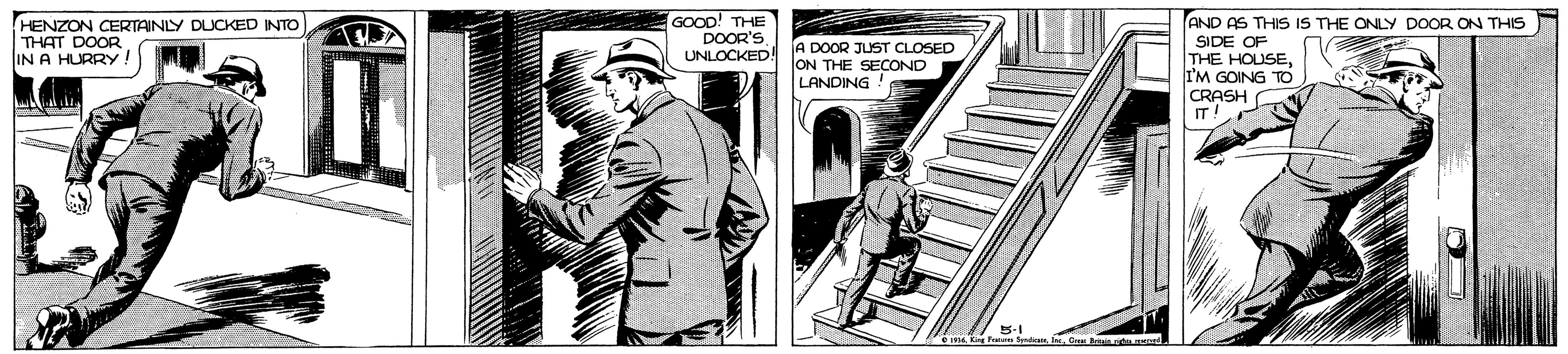 Drawing OCR: GOOD! THE DOOR'S UNLOCKED! AND AS THIS IS THE ONLY DOOR ON THIS HENZON CERTAINLY DUCKED INTO THAT DOOR IN A HURRY A DOOR JUST CLOSED ON THE SECOND LANDING ! SIDE OF THE HOUSEI'M GOING TO CRASH IT GOOD! THE DOOR'S UNLOCKED! AND AS THIS IS THE ONLY DOOR ON THIS HENZON CERTAINLY DUCKED INTO THAT DOOR IN A HURRY A DOOR JUST CLOSED ON THE SECOND LANDING ! SIDE OF THE HOUSEI'M GOING TO CRASH IT