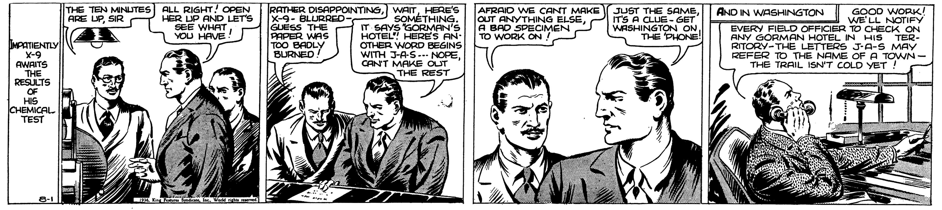 Secret Agent X-9 (Vintage) - 1936-08-01