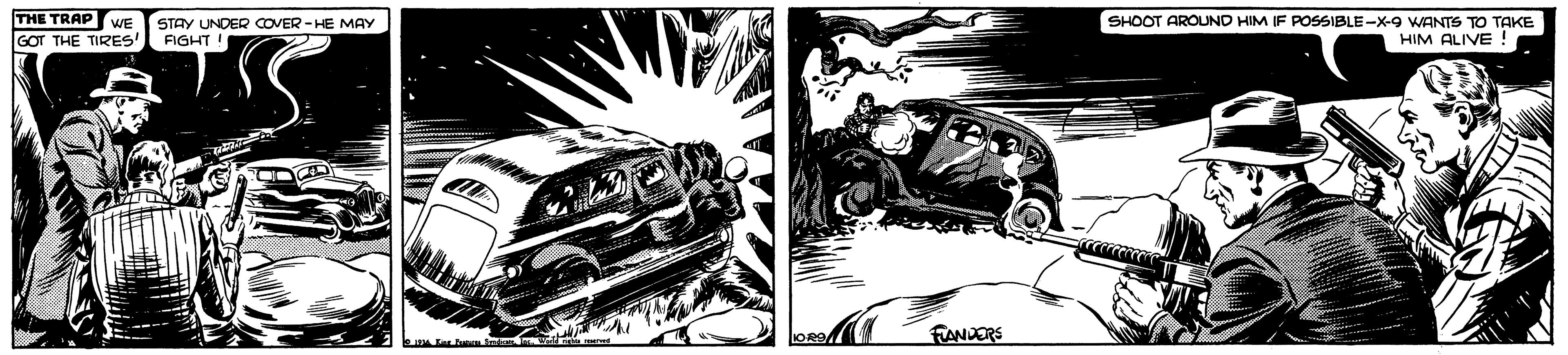 Art OCR: THE TRAP WE GOT THE TIRES' SHOOT AROUND HIM IF POSSIBLE-X-9 WANTS TO TAKE HIM ALIVE STAY UNDER COVER -HE MAY FIGHT FANDORS THE TRAP WE GOT THE TIRES' SHOOT AROUND HIM IF POSSIBLE-X-9 WANTS TO TAKE HIM ALIVE STAY UNDER COVER -HE MAY FIGHT FANDORS