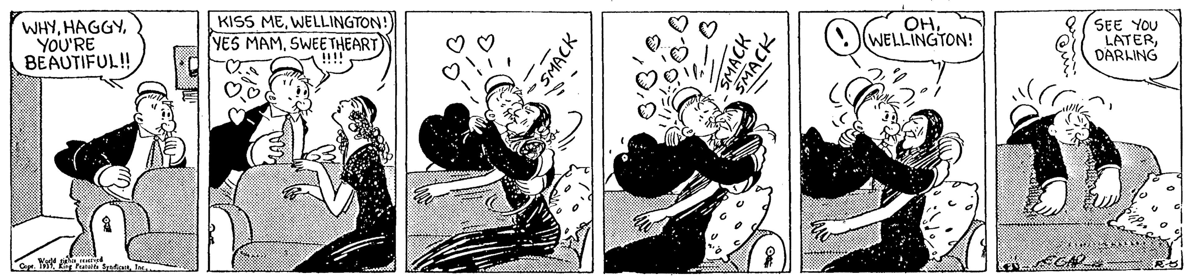 Graphics OCR: KISS MEWELLINGTON! WHYYOU'RE BEAUTIFUL! YES MAMSWEE THEART !!!! ??WELLINGTON! SEE YOU LATER DARKING "SMACK SMACK SMACK KISS MEWELLINGTON! WHYYOU'RE BEAUTIFUL! YES MAMSWEE THEART !!!! ??WELLINGTON! SEE YOU LATER DARKING "SMACK SMACK SMACK