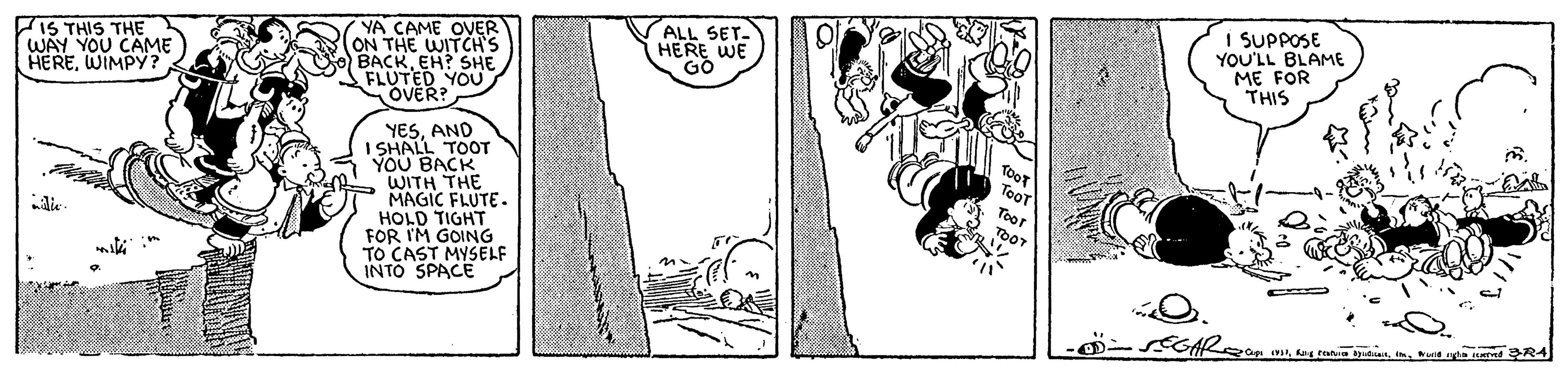 Comics OCR: IS THIS THE WAY YOU CAME HEREWIMPY? YA CAME OVER ON THE WITCH'S BACKEH? SHE FLUTED YOU OVER? VALL SET- HERE WE GO i SUPPOSE YOU'LL BLAME ME FOR THIS YESAND I SHALL TOOT YOU BACK WITH THE MAGIC FLUTE. HOLD TIGHT FOR I'M GOING TO CAST MYSELF INTO SPACE SSGAREonNuid nad RA IS THIS THE WAY YOU CAME HEREWIMPY? YA CAME OVER ON THE WITCH'S BACKEH? SHE FLUTED YOU OVER? VALL SET- HERE WE GO i SUPPOSE YOU'LL BLAME ME FOR THIS YESAND I SHALL TOOT YOU BACK WITH THE MAGIC FLUTE. HOLD TIGHT FOR I'M GOING TO CAST MYSELF INTO SPACE SSGAREonkag rana atisNuid nad RA