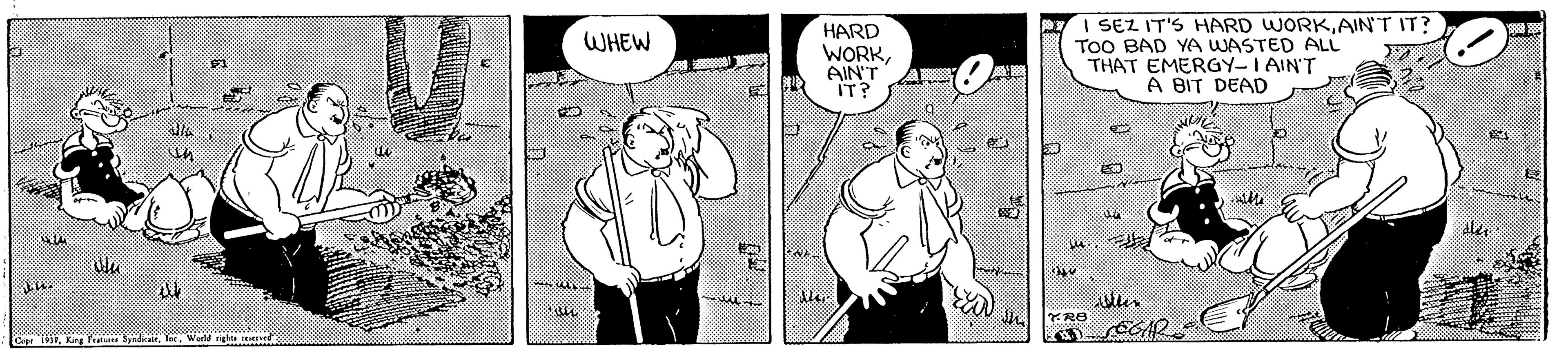 Interaction OCR: I SEZ IT'S HARD WORKAINT IT? ToO BAD YA WASTED ALL THAT EMERGY-I AIN'T A BIT DEAD HARD WHEW WORKAIN'T IT? I SEZ IT'S HARD WORKAINT IT? ToO BAD YA WASTED ALL THAT EMERGY-I AIN'T A BIT DEAD HARD WHEW WORKAIN'T IT?