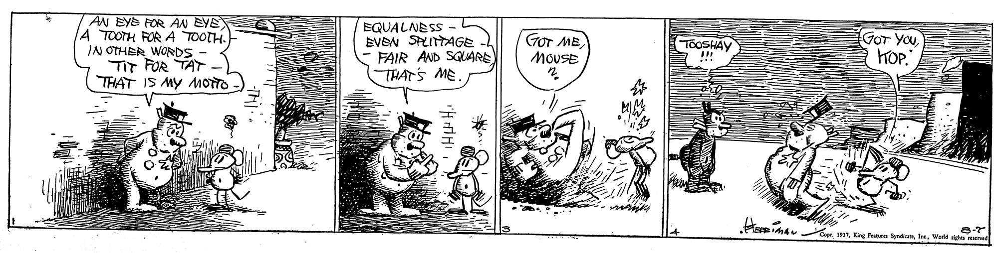 Parallel OCR: AN EYE FOR AN EYE A TOOTH FOR A TOOTH. IN OTHER WORDS TIT FOR TAT THAT IS MY MOTO EQUALNESS- EVEN SPLITTAGE FAIR AND SQUARE THAT'S ME. GOT MEMOUSE TOOSHAY !!! GOT YOUHOP. 8-7 imaWold ta ere "HHI AN EYE FOR AN EYE A TOOTH FOR A TOOTH. IN OTHER WORDS TIT FOR TAT THAT IS MY MOTO EQUALNESS- EVEN SPLITTAGE FAIR AND SQUARE THAT'S ME. GOT MEMOUSE TOOSHAY !!! GOT YOUHOP. 8-7 imaKng Patem SynlinWold ta ere "HHI