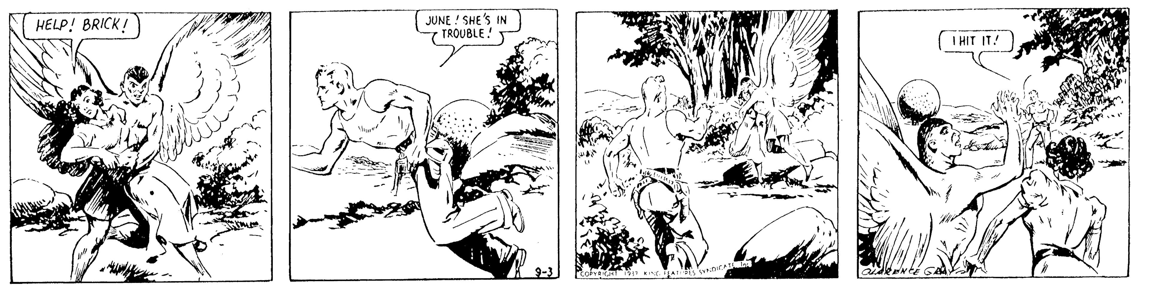 Tree OCR: HELP! BRICK! JUNE ! SHE'S IN 7 TROUBLE! T I HIT IT! HELP! BRICK! JUNE ! SHE'S IN 7 TROUBLE! T I HIT IT!