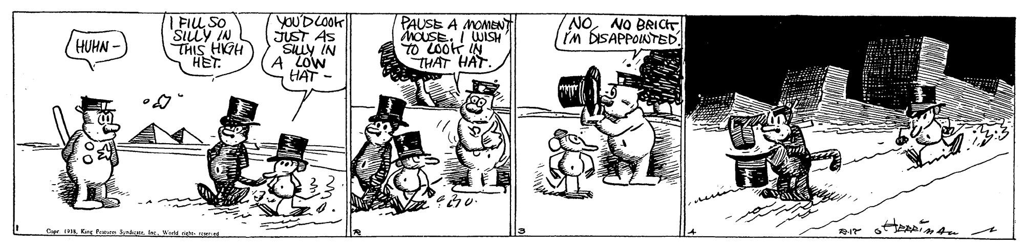 Parallel OCR: | FILL SO SILLY IN THIS HKGH HET. YOU'DLOOK JUST AS SLy IN A LOW HAT - PAUSE A MOMEN MOUSE. I WISH To LOOK IN THAT HAT. NONO BRICT im BISAPPOINTED. HUHN Capr IIRla Wd nght ree | FILL SO SILLY IN THIS HKGH HET. YOU'DLOOK JUST AS SLy IN A LOW HAT - PAUSE A MOMEN MOUSE. I WISH To LOOK IN THAT HAT. NONO BRICT im BISAPPOINTED. HUHN Capr IIRKarg Pere nacrela Wd nght ree
