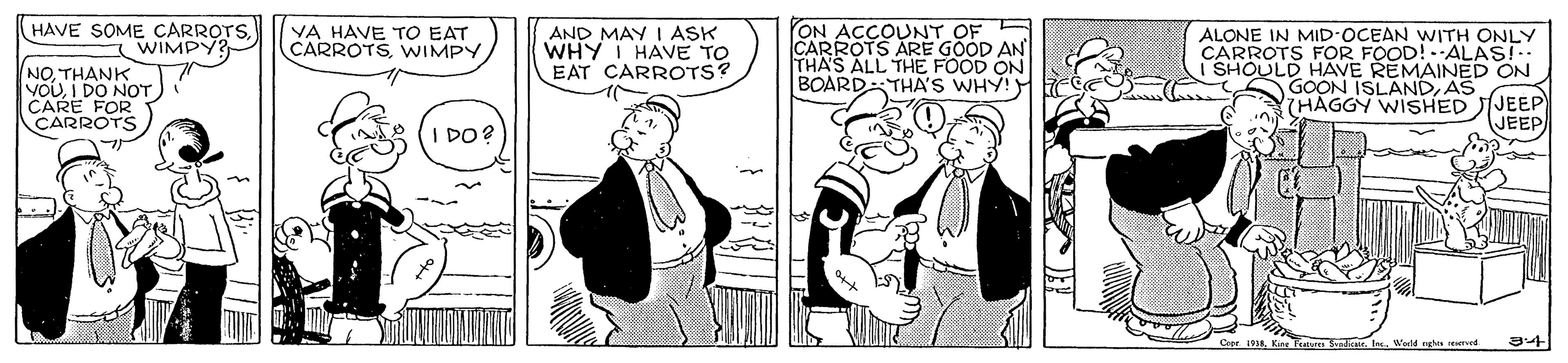 Sharing OCR: HAVE SOME CARROTSWIMPY? ON ACCOUNT OF - CARROTS ARE GÖOD AN THAS ALL THE FOOD ON BOARDTHA'S WHY! ALONE IN MID-OCEAN WITH ONLY CARROTS FOR FOOD!--ALAS!.. I SHOULD HAVE REMAINED ON GOON ISLANDAS THAGGY WISHED JEEP JEEP YA HAVE TO EAT CARROTSWIMPY AND MAY I ASK WHY I HAVE TO EAT CARROTS? NO. THANK voUI DO NOT CARE FOR CARROTS I DO? 3oalkaeB Watd nghn reerved HAVE SOME CARROTSWIMPY? ON ACCOUNT OF - CARROTS ARE GÖOD AN THAS ALL THE FOOD ON BOARDTHA'S WHY! ALONE IN MID-OCEAN WITH ONLY CARROTS FOR FOOD!--ALAS!.. I SHOULD HAVE REMAINED ON GOON ISLANDAS THAGGY WISHED JEEP JEEP YA HAVE TO EAT CARROTSWIMPY AND MAY I ASK WHY I HAVE TO EAT CARROTS? NO. THANK voUI DO NOT CARE FOR CARROTS I DO? 3oalkaeB Watd nghn reerved