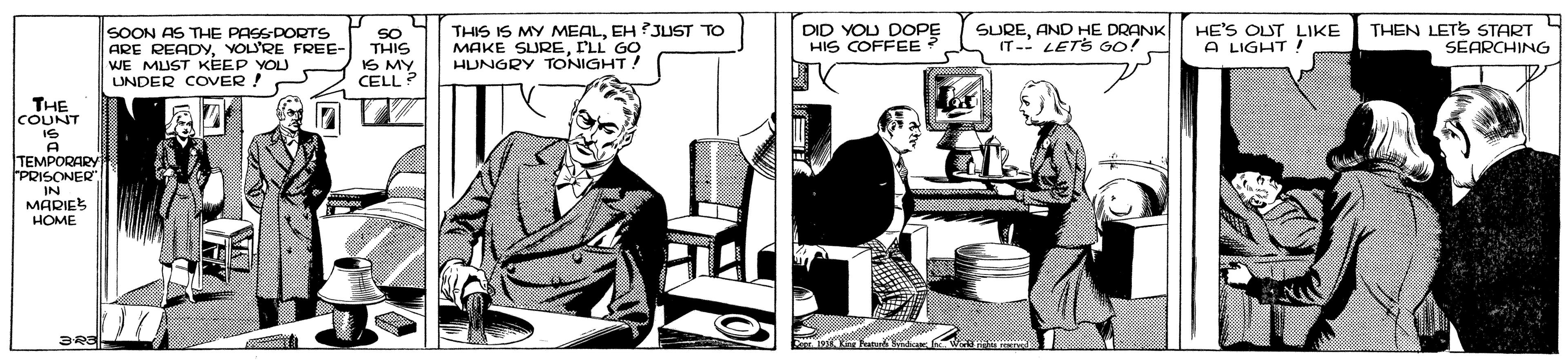 Comic book OCR: SOON AS THE PASSDORTS ARE READNYOLRE FREE- WE MUST KEEP YOU LUNDER COER ! SO THIS IS MY CELL? THIS IS MY MEALEH ?JUST TO MAKE SUREPLL GO HUNGRY TONIGHT! DID YOU DOPE HIS COFFEE SUREAND HE DRANK IT-- LETS GO! HE'S OLUT LIKE A LIGHT! THEN LETS START SEARCHING THE COUNT TEMPORARY PRISONER IN MARIES HOME Katu a SOON AS THE PASSDORTS ARE READNYOLRE FREE- WE MUST KEEP YOU LUNDER COER ! SO THIS IS MY CELL? THIS IS MY MEALEH ?JUST TO MAKE SUREPLL GO HUNGRY TONIGHT! DID YOU DOPE HIS COFFEE SUREAND HE DRANK IT-- LETS GO! HE'S OLUT LIKE A LIGHT! THEN LETS START SEARCHING THE COUNT TEMPORARY PRISONER IN MARIES HOME Katu a