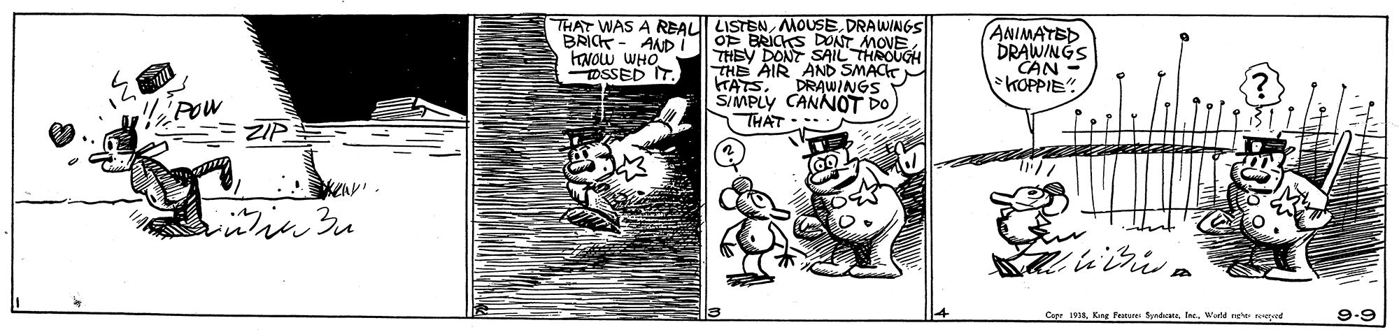 Fictional character OCR: THAT WAS A REAL LISTENDRAWINGS BRICK- AND FNow WHO DSSED TOF BRICKS DONT MOVE THEY DONT SSAIL THROUGH THE AIR AND SMACT TATSSIMPLY CANNOT DO THAT - ANIMATED DRAWINGS CAN - KOPPIE DRAWINGS PoW ZIP Carr 1938Would neve reered 9.9 THAT WAS A REAL LISTENDRAWINGS BRICK- AND FNow WHO DSSED TOF BRICKS DONT MOVE THEY DONT SSAIL THROUGH THE AIR AND SMACT TATSSIMPLY CANNOT DO THAT - ANIMATED DRAWINGS CAN - KOPPIE DRAWINGS PoW ZIP Carr 1938Kine Pestare fondeteWould neve reered 9.9