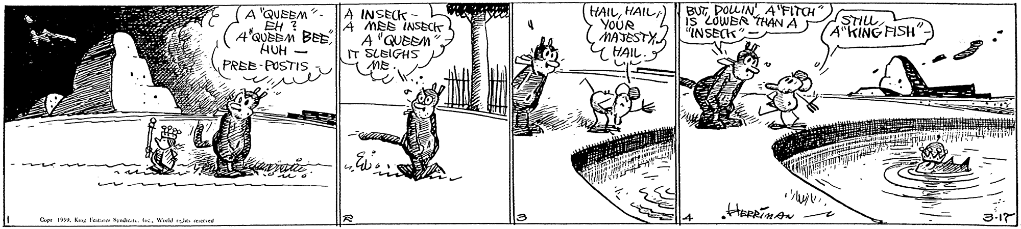 Drawing OCR: (A "QUEEM- EH ? A'QUEBM BEE HUH - PREE- POSTIS ~?? A INSECK -L A MES INSECT A "QUEEM IT SLEIGHS (HAILHAIL) YOUR NAJESTY HAIL. BUTA'FITCH is LOWER THANA "IN SECK- STIL "KING FISH" CerW sl ene 3-17 (A "QUEEM- EH ? A'QUEBM BEE HUH - PREE- POSTIS ~ ? ? A INSECK -L A MES INSECT A "QUEEM IT SLEIGHS (HAILHAIL) YOUR NAJESTY HAIL. BUTA'FITCH is LOWER THANA "IN SECK- STIL "KING FISH" CerKg feae dkaW sl ene 3-17