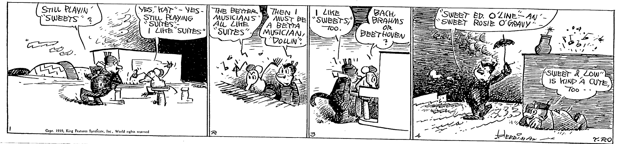 Comic book OCR: THE BETBR THEN I MUSICIANS Au LiHE SUITES I LIKE "SWEET ED. OZINEAN SWEET ROSIE O?GRAVY BACH" KAT- YES- STILL PLAYING SUITES | LITE SUTES (STILL PLAYIN MUST DE "SSWESTS E BRAHMS OR A BETTA MUSICIANDOLLIN: T0o. BBETHOVEN SWEET& LOW" Is KIND A CUTEToo-. ?RO Cepr. 19Waild ges erved THE BETBR THEN I MUSICIANS Au LiHE SUITES I LIKE "SWEET ED. OZINEAN SWEET ROSIE O?GRAVY BACH" KAT- YES- STILL PLAYING SUITES | LITE SUTES (STILL PLAYIN MUST DE "SSWESTS E BRAHMS OR A BETTA MUSICIANDOLLIN: T0o. BBETHOVEN SWEET& LOW" Is KIND A CUTEToo-. ? RO Cepr. 19King Tetaren SprdiatrWaild ges erved