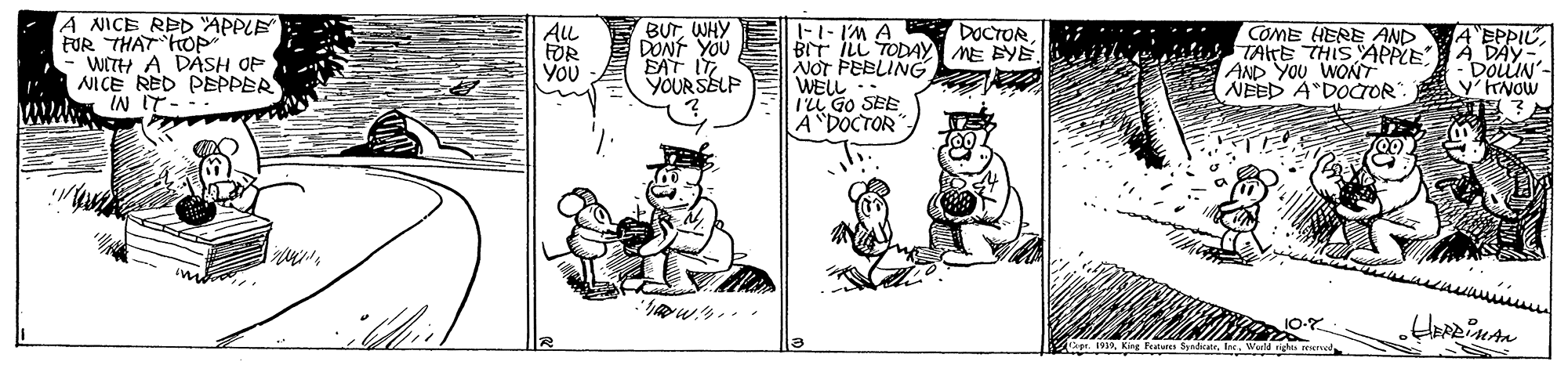 Rectangle OCR: A NICE RED APPLE FUR THAT HOP WITH A DASH OP NICE RED PEPPER IN IT- BUTWHY DONF YOU BAT IT YOURSELF -1-IM A DOCTOR BIT ILL TODAY ME BYE. NOT PEELING WELL Iu GO SEE A DOCTOR All FOR YOU COME HERE AND TAITE THIS APPLE AND YOU WONT NEED A DOCTOR" 4 EPPIL. "À DAY- y TNOW A NICE RED APPLE FUR THAT HOP WITH A DASH OP NICE RED PEPPER IN IT- BUTWHY DONF YOU BAT IT YOURSELF -1-IM A DOCTOR BIT ILL TODAY ME BYE. NOT PEELING WELL Iu GO SEE A DOCTOR All FOR YOU COME HERE AND TAITE THIS APPLE AND YOU WONT NEED A DOCTOR" 4 EPPIL. "À DAY- y TNOW