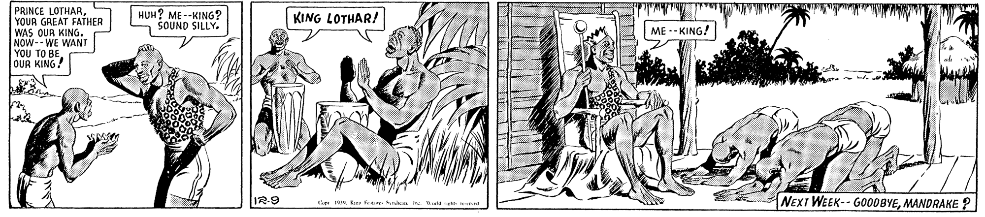 Comic book OCR: PRINCE LOTHARYOUR GREAT FATHER WAS OUR KING. NOW-- WE WANT YOU TO BEOUR KING! HUH? ME --KING? SOUND SILLY. KING LOTHAR! ME --KING! IR-9 NEXT WEEK-- GOO00BYEMANDRAKE ? tig 1. Kae tr da te ngh ened PRINCE LOTHARYOUR GREAT FATHER WAS OUR KING. NOW-- WE WANT YOU TO BEOUR KING! HUH? ME --KING? SOUND SILLY. KING LOTHAR! ME --KING! IR-9 NEXT WEEK-- GOO00BYEMANDRAKE ? tig 1. Kae tr da te ngh ened
