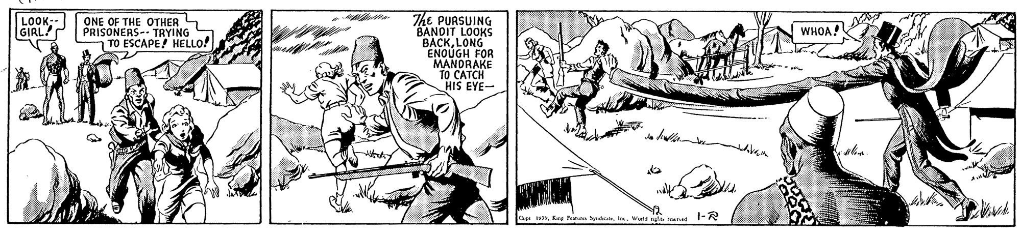 Parallel OCR: The PURSUING BANDIT LOOKS BACKLONG ENOUGH FOR MANDRAKE TO CATCH HIS EYE- LOOK GIRL! ONE OF THE OTHER PRISONERS-- TRYING TO ESCAPE! HELLO! WHOA! Cog IWuld l sand 1-R The PURSUING BANDIT LOOKS BACKLONG ENOUGH FOR MANDRAKE TO CATCH HIS EYE- LOOK GIRL! ONE OF THE OTHER PRISONERS-- TRYING TO ESCAPE! HELLO! WHOA! Cog IKng Fatur SydaWuld l sand 1-R