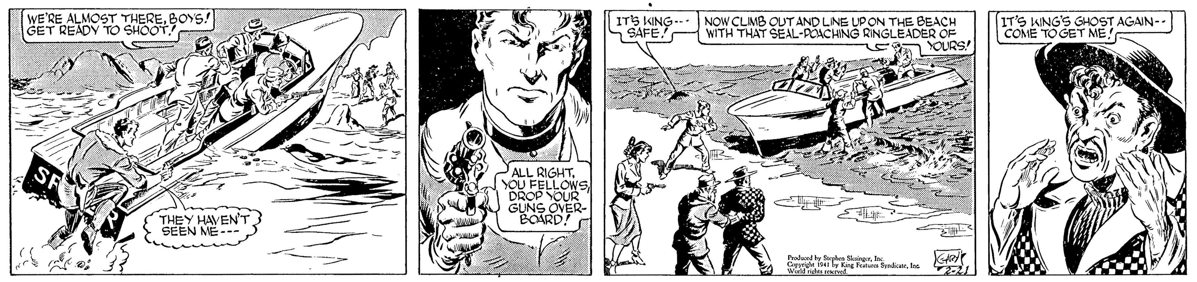 Fictional character OCR: WE'RE ALMOST THERE. BOYS! GET READY TO SHOOT ITS KING SAFE! NOW CLIMB OUT AND LNE UPON THE BEACH WITH THAT SEAL-POACHING RINGLEADER OF YOURS IT'S KING'S GHOST AGAIN- COME TO GET ME! ALL RIGHT YOU FELLOWSDROP YOUR GUNS OVER- BOARD! THEY HAVENT SEEN ME-- Paded y Sph kaingerInc Cyyrige i ly King Fetuna Syadcaetec Wurld ndds TE WE'RE ALMOST THERE. BOYS! GET READY TO SHOOT ITS KING SAFE! NOW CLIMB OUT AND LNE UPON THE BEACH WITH THAT SEAL-POACHING RINGLEADER OF YOURS IT'S KING'S GHOST AGAIN- COME TO GET ME! ALL RIGHT YOU FELLOWSDROP YOUR GUNS OVER- BOARD! THEY HAVENT SEEN ME-- Paded y Sph kaingerInc Cyyrige i ly King Fetuna Syadcaetec Wurld ndds TE