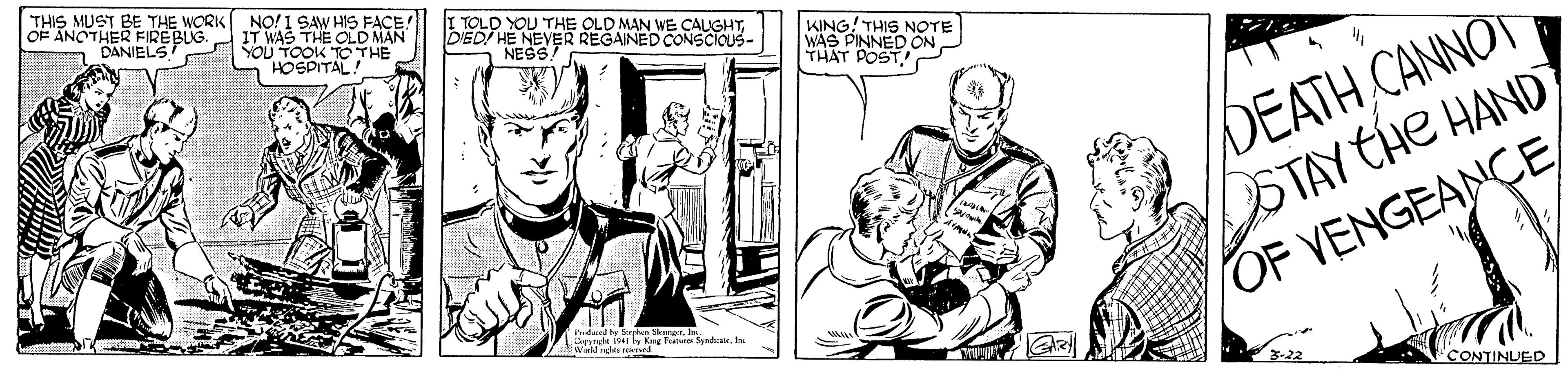 Parallel OCR: THIS MUST BE THE WORK OF ANOTHER FIREBUG. DANIELS NO!1 SAW HIS FACE! IT WAS THE OLD MAN SOU TOOK TO THE HOSPITAL! DIED/ HE NEYER REGAINY WE CALO- TOLD YOU THE KING! THIS NOTE WAS PINNED ON THAT POST NESS! DEATHCANNOT STAY CHe HAND OF VENGEANÇE "CONTINUED THIS MUST BE THE WORK OF ANOTHER FIREBUG. DANIELS NO!1 SAW HIS FACE! IT WAS THE OLD MAN SOU TOOK TO THE HOSPITAL! DIED/ HE NEYER REGAINY WE CALO- TOLD YOU THE KING! THIS NOTE WAS PINNED ON THAT POST NESS! DEATHCANNOT STAY CHe HAND OF VENGEANÇE "CONTINUED