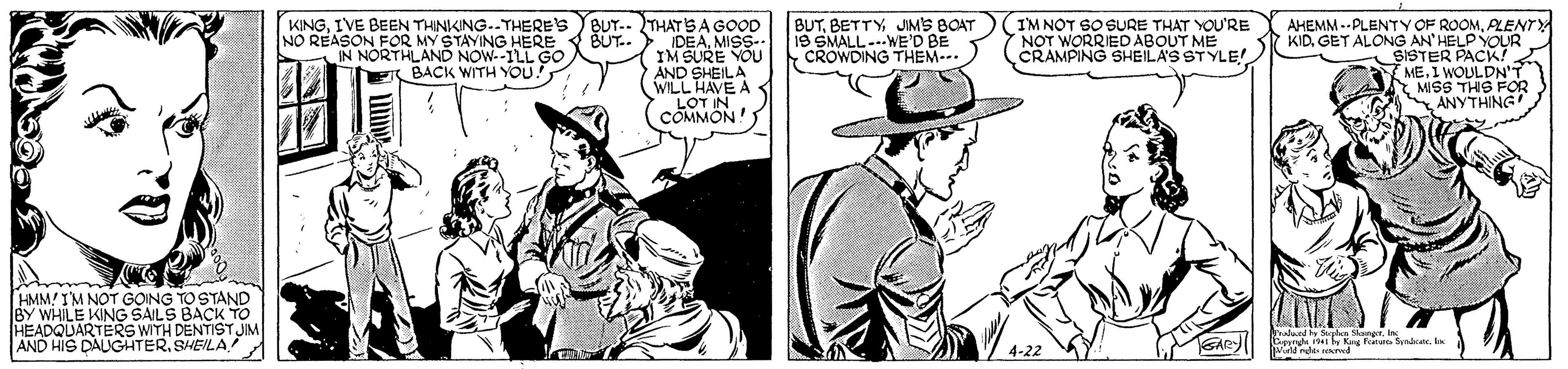 Font OCR: BUT.. THATS A GOOD IDEAMISS- IM SURE YOU AND SHEILA WILL HAVE A LOT IN COMMON! KINGIVE BEEN THINIKING..THERE'S NO REASON FOR MY STAYING HERE N NORTHLAND NOW--ILL GO BACK WITH YOU! BUTBETTY JIMS BOAT 19 SMALL-WE'D BE CROWDING THEM- IM NOT SO SURE THAT YOU'RE NOT WORRIED ABOUT ME CRAMPING SHEILA'S STYLE! AHEMM -- PLENTY OF ROOMPLENTY KIDGET ALONG AN'HELP YOUR SISTER PACK! ME.I WOULDN'T MISS THS FOR ANYTHING BUT.. HMM! IM NOT GOING TOSTAND BY WHILE KING SAILS BACK TO HEADQNIGHTEOENTmSTJIM AND Wald nde nrwd BUT.. THATS A GOOD IDEAMISS- IM SURE YOU AND SHEILA WILL HAVE A LOT IN COMMON! KINGIVE BEEN THINIKING..THERE'S NO REASON FOR MY STAYING HERE N NORTHLAND NOW--ILL GO BACK WITH YOU! BUTBETTY JIMS BOAT 19 SMALL-WE'D BE CROWDING THEM- IM NOT SO SURE THAT YOU'RE NOT WORRIED ABOUT ME CRAMPING SHEILA'S STYLE! AHEMM -- PLENTY OF ROOMPLENTY KIDGET ALONG AN'HELP YOUR SISTER PACK! ME.I WOULDN'T MISS THS FOR ANYTHING BUT.. HMM! IM NOT GOING TOSTAND BY WHILE KING SAILS BACK TO HEADQNIGHTEOENTmSTJIM AND Wald nde nrwd